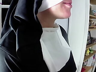 A steamy nun fellates my hefty load of shit..